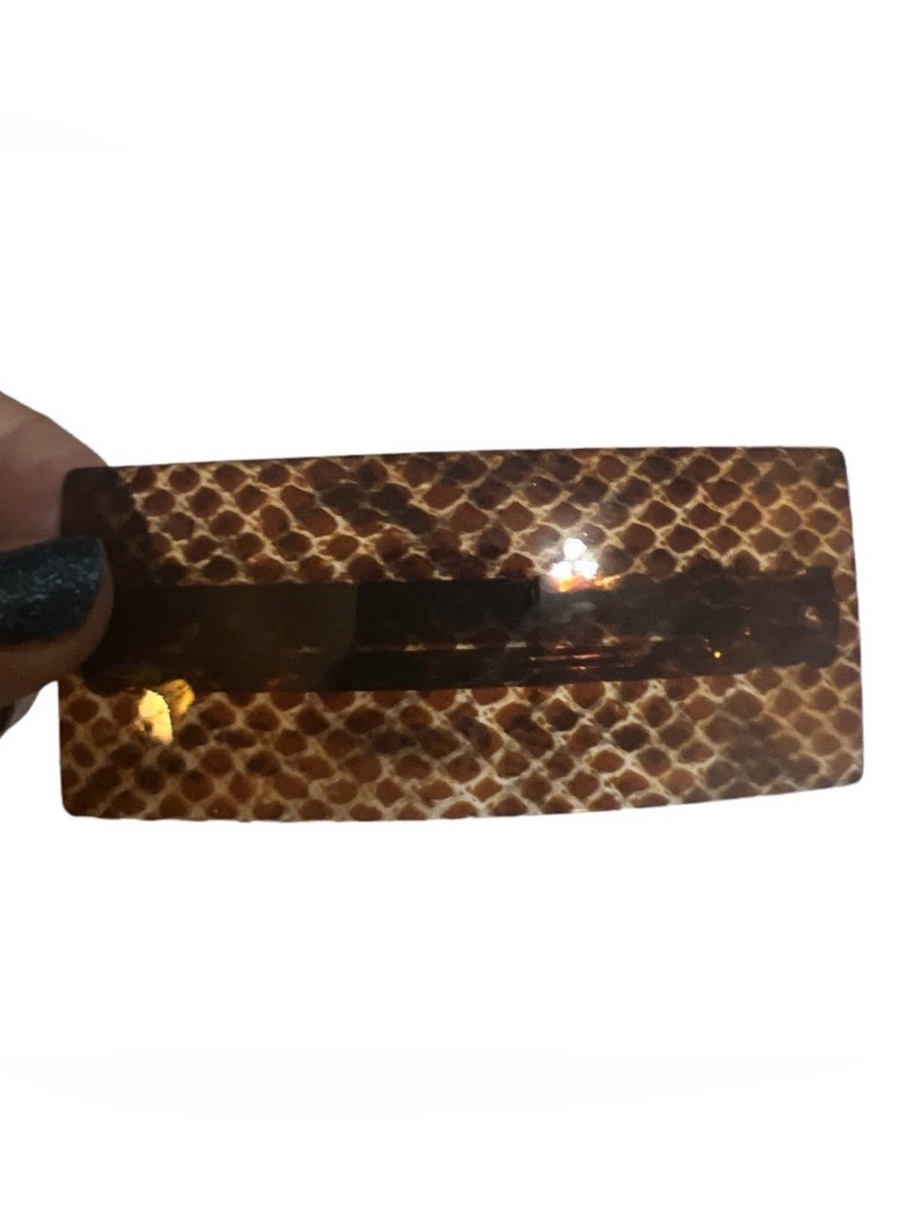 Vintage Transparent Brown French Barrette, Hair Clip, Deadstock